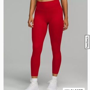 Lululemon Fast & Free High Rise 25” Tight- size 6- red